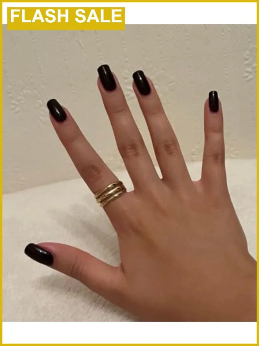 Gold Plated Stacking Waterproof Sweatproof Ring 14K PVD Coated Stainless Steel